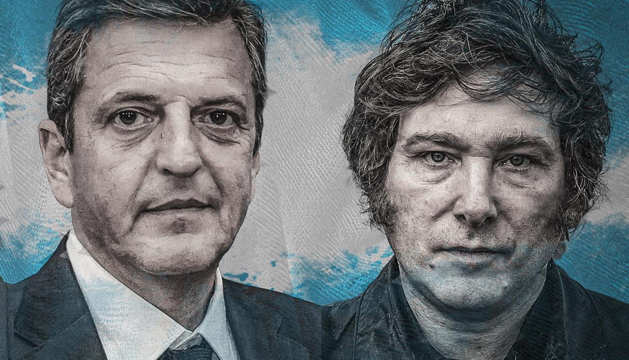 El peronista conservador Sergio Massa y el ultraliberal Javier Milei.